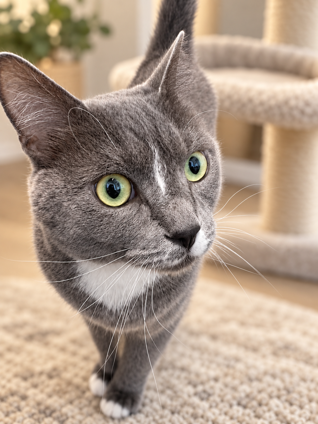 Grey cat representing Abby Cat Daddy's Fur Father Fund